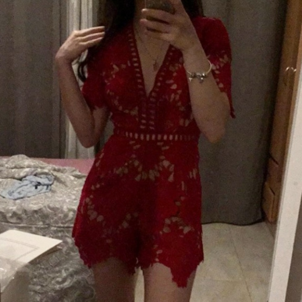 Christmas Red Romper - Picture 2 of 5